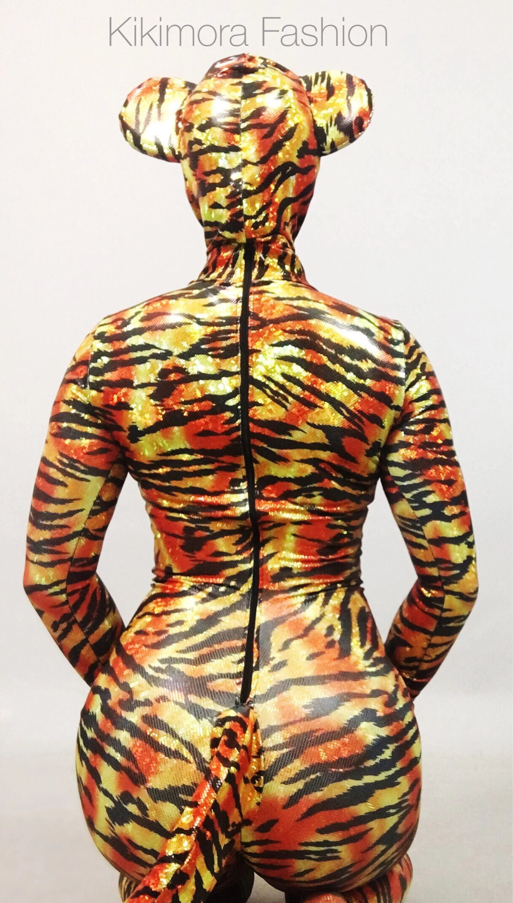 Tiger Print Catsuit, Halloween Bodysuit Costume, Cosplay Jumpsuit, Full Body Unitard, Animal Print - Image 6
