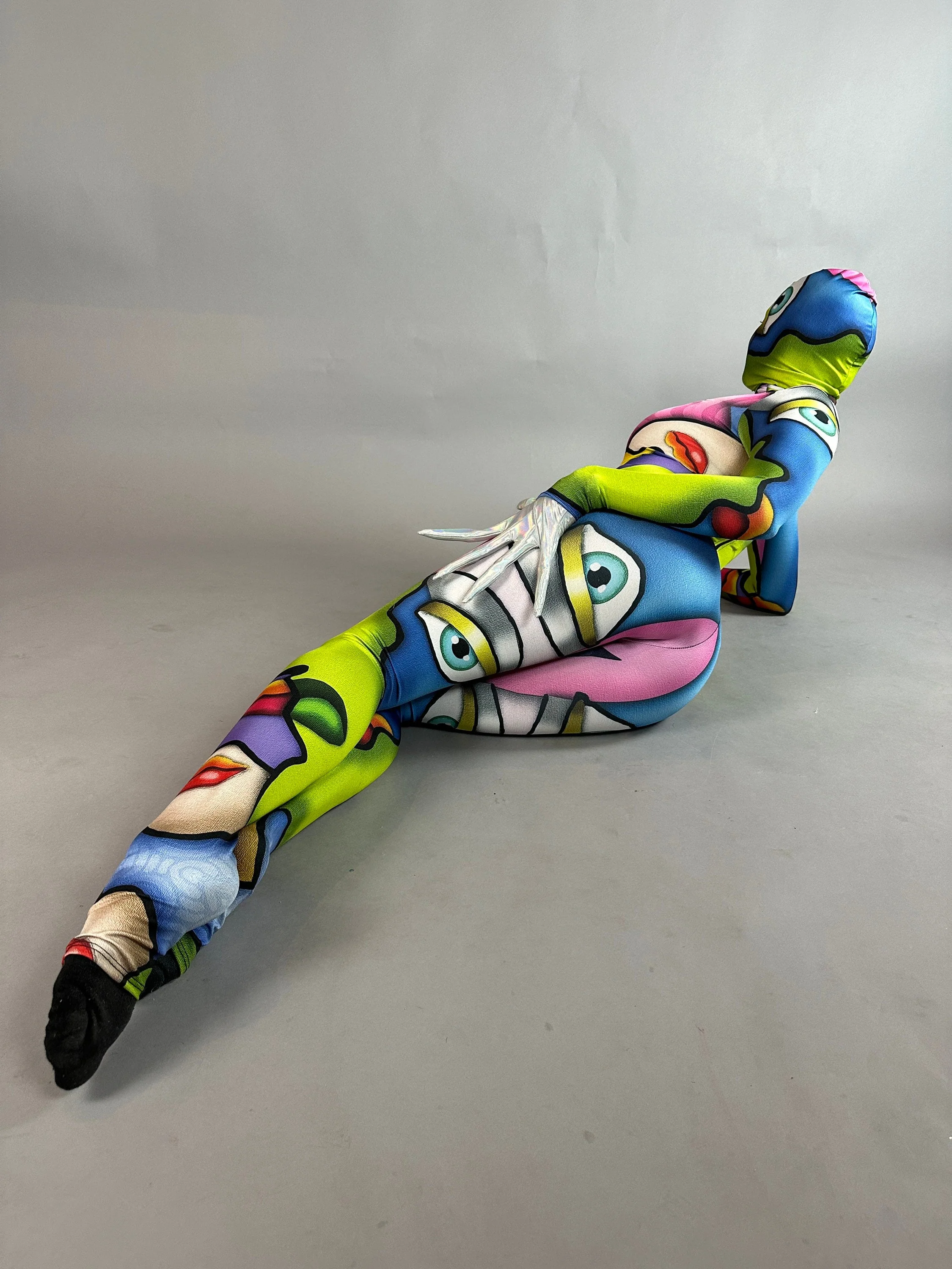 Picasso-Inspired Abstract Art Catsuit, Full-Body Spandex Jumpsuit with Vibrant Print, Bright, Flexible Performance Wear for Artists, Unisex Stretch Bodysuit Costume - Image 8