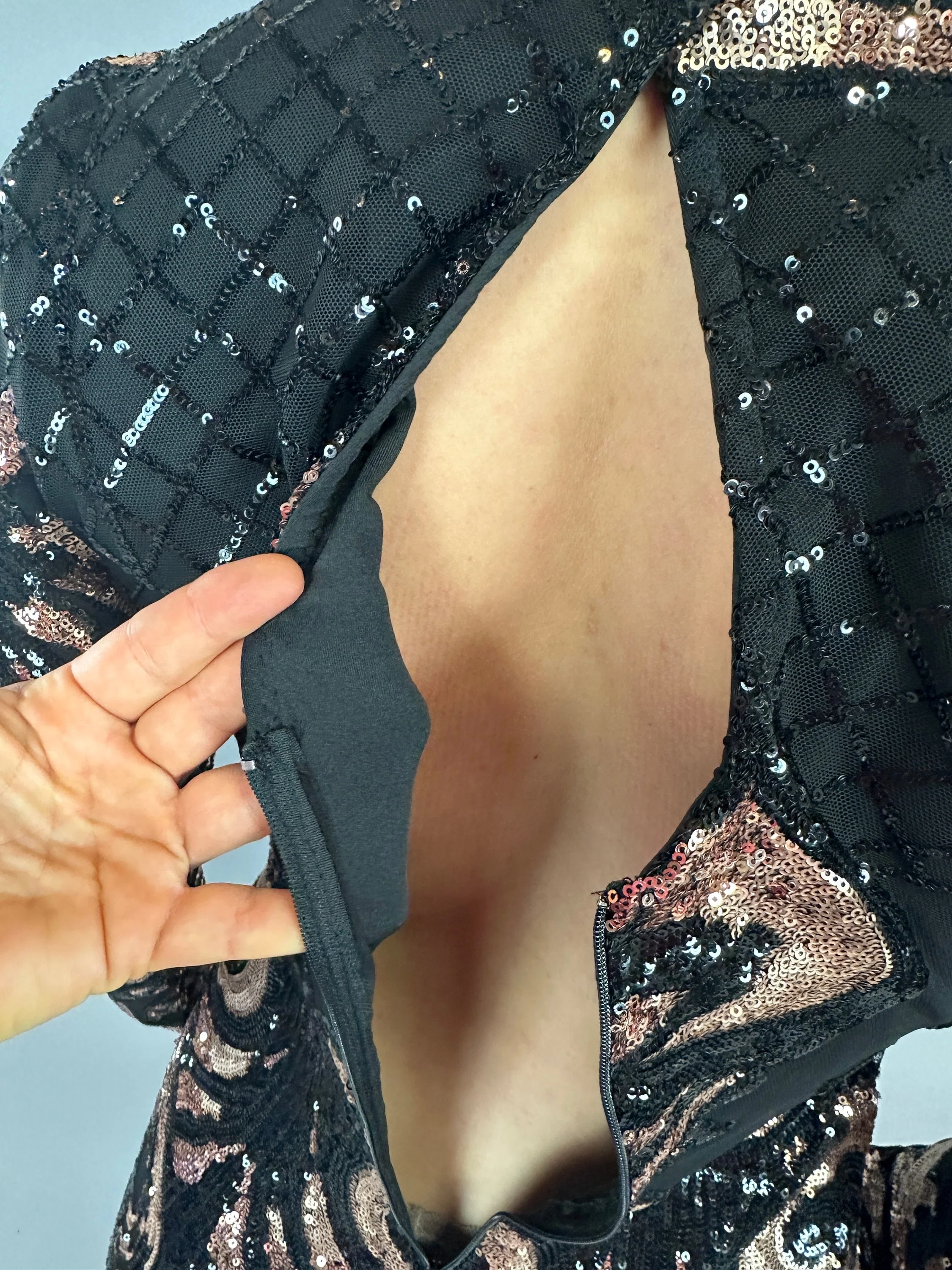 Black Sequin Jumpsuit, Turtleneck, Long Sleeves - Image 7