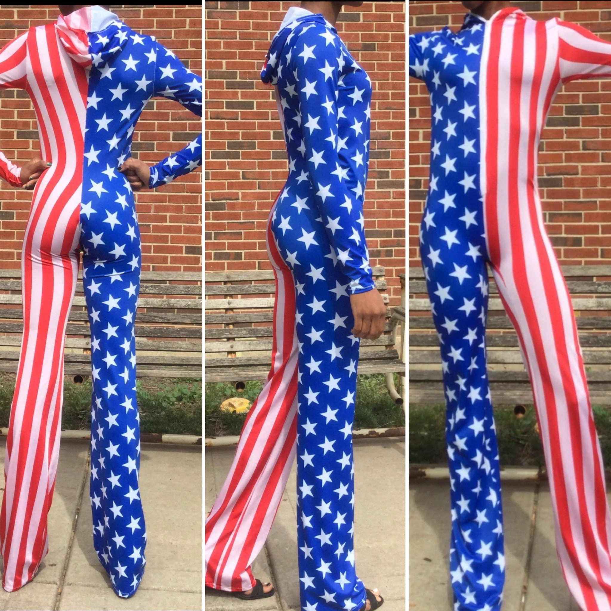 American Flag Catsuit, Zentai Bodysuit, Custom Dancewear, Activewear, Sportswear Costume - Image 5