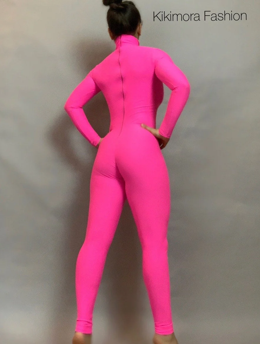 Neon Spandex Catsuit, Custom Dance Bodysuit, Contortion Jumpsuit, Activewear Unitard, Full Body Jumpsuit - Image 8