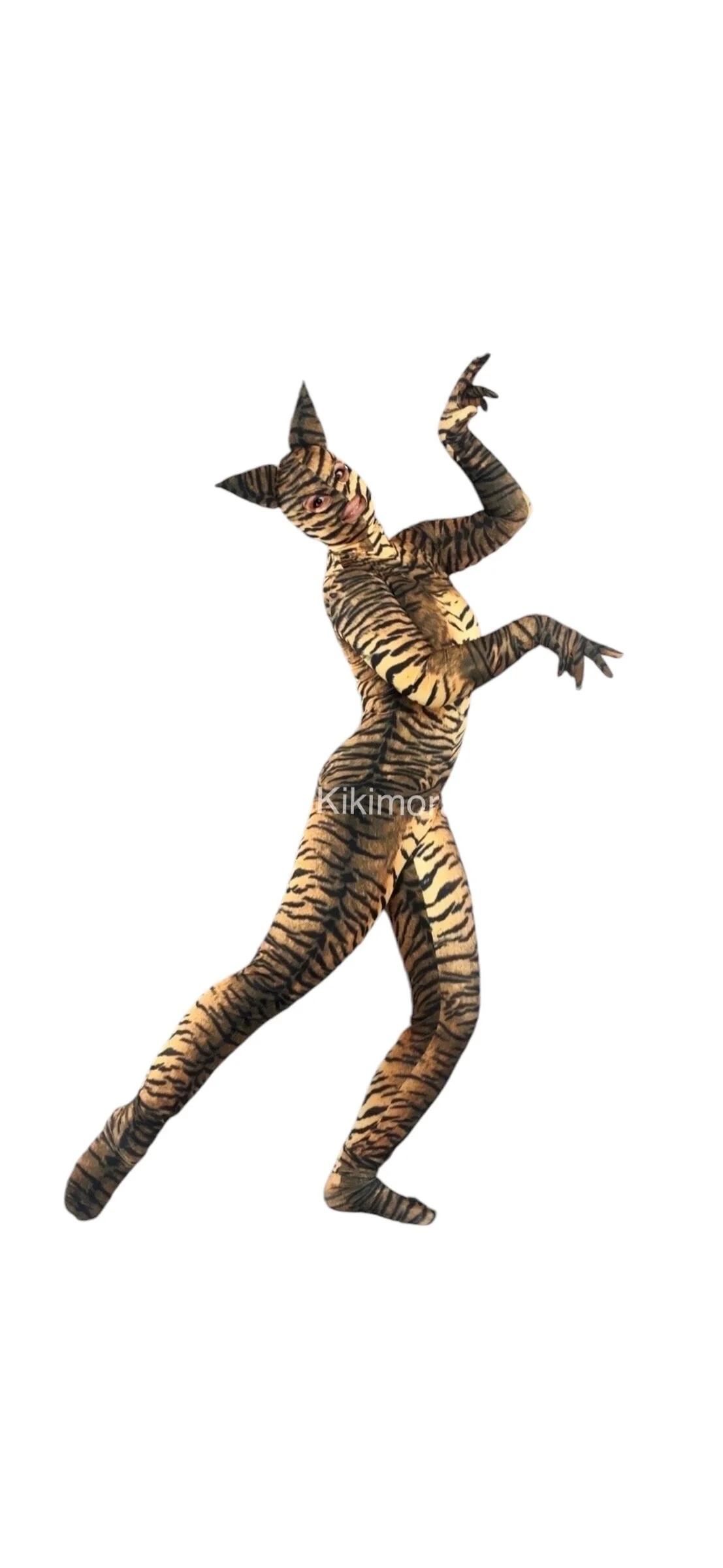 Cat Woman Costume, Tiger Costume, Halloween Outfit, Festival Fashion, Exotic Dance Wear, Animal Print Bodysuit, Spandex Catsuit - Image 2