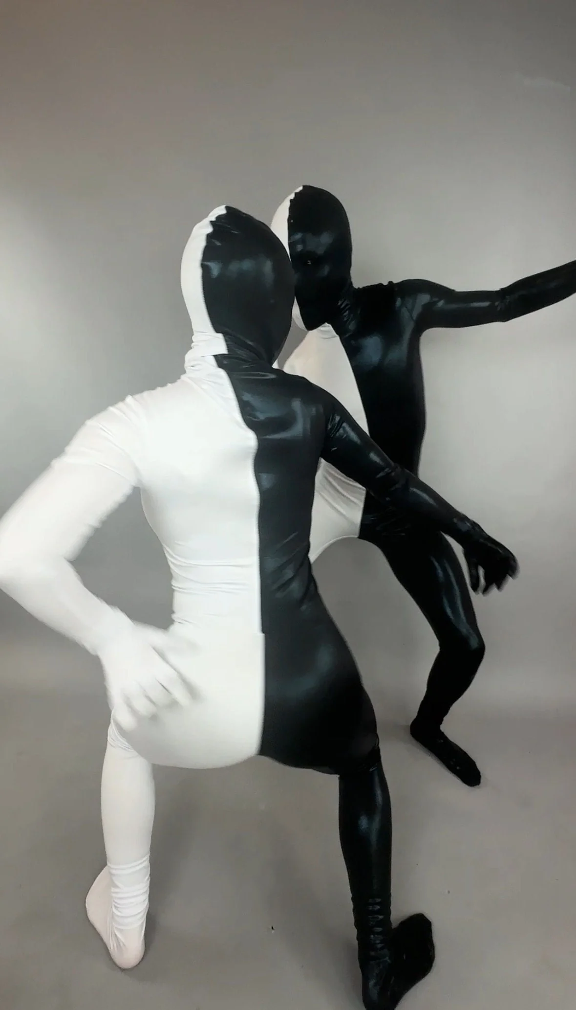 Costume for Gymnast, Futuristic Clothing, Black and White Split Bodysuit, Zentai Suit, Festival Outfit, Exotic Dance Wear - Image 5