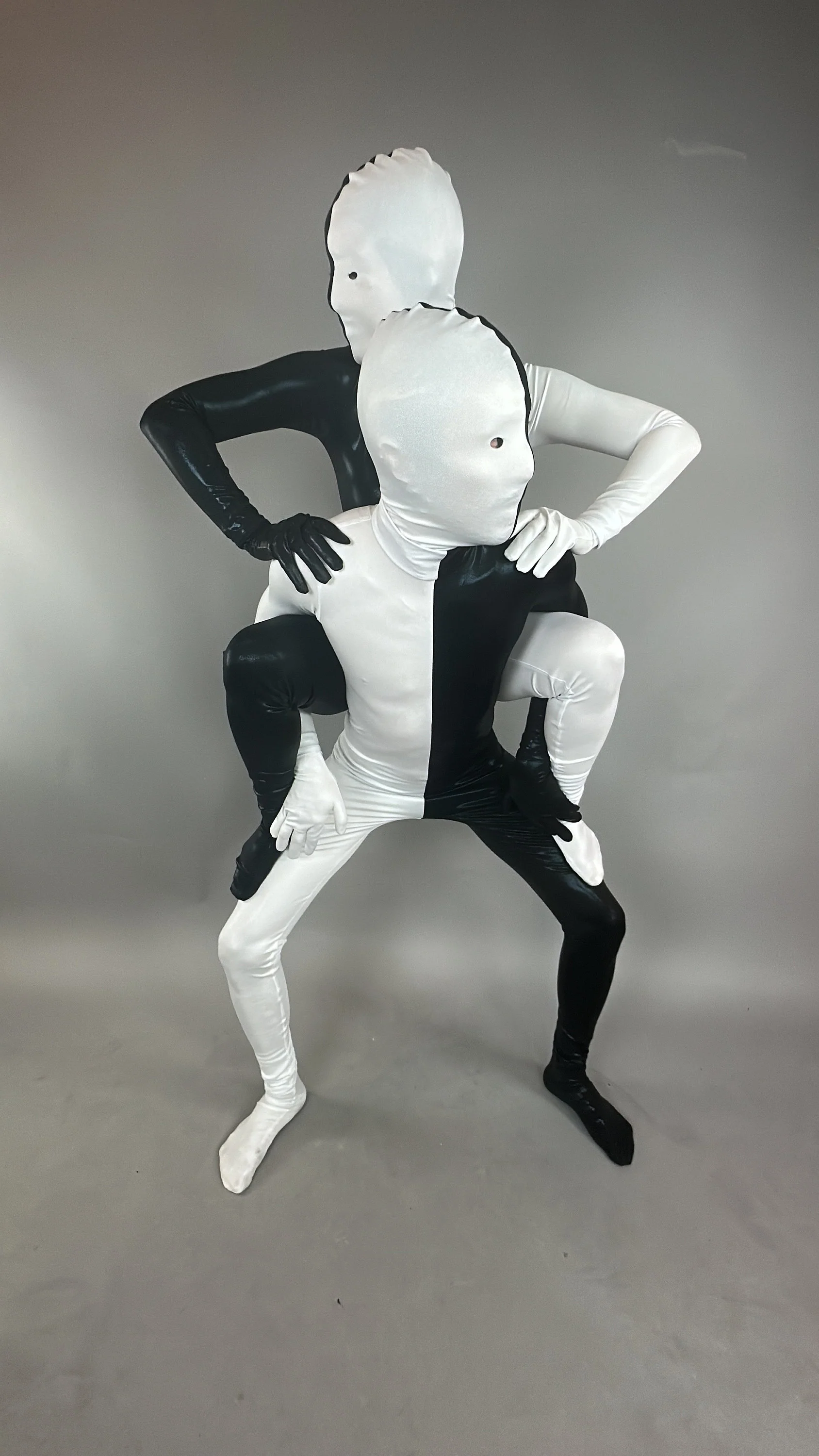Costume for Gymnast, Futuristic Clothing, Black and White Split Bodysuit, Zentai Suit, Festival Outfit, Exotic Dance Wear - Image 9