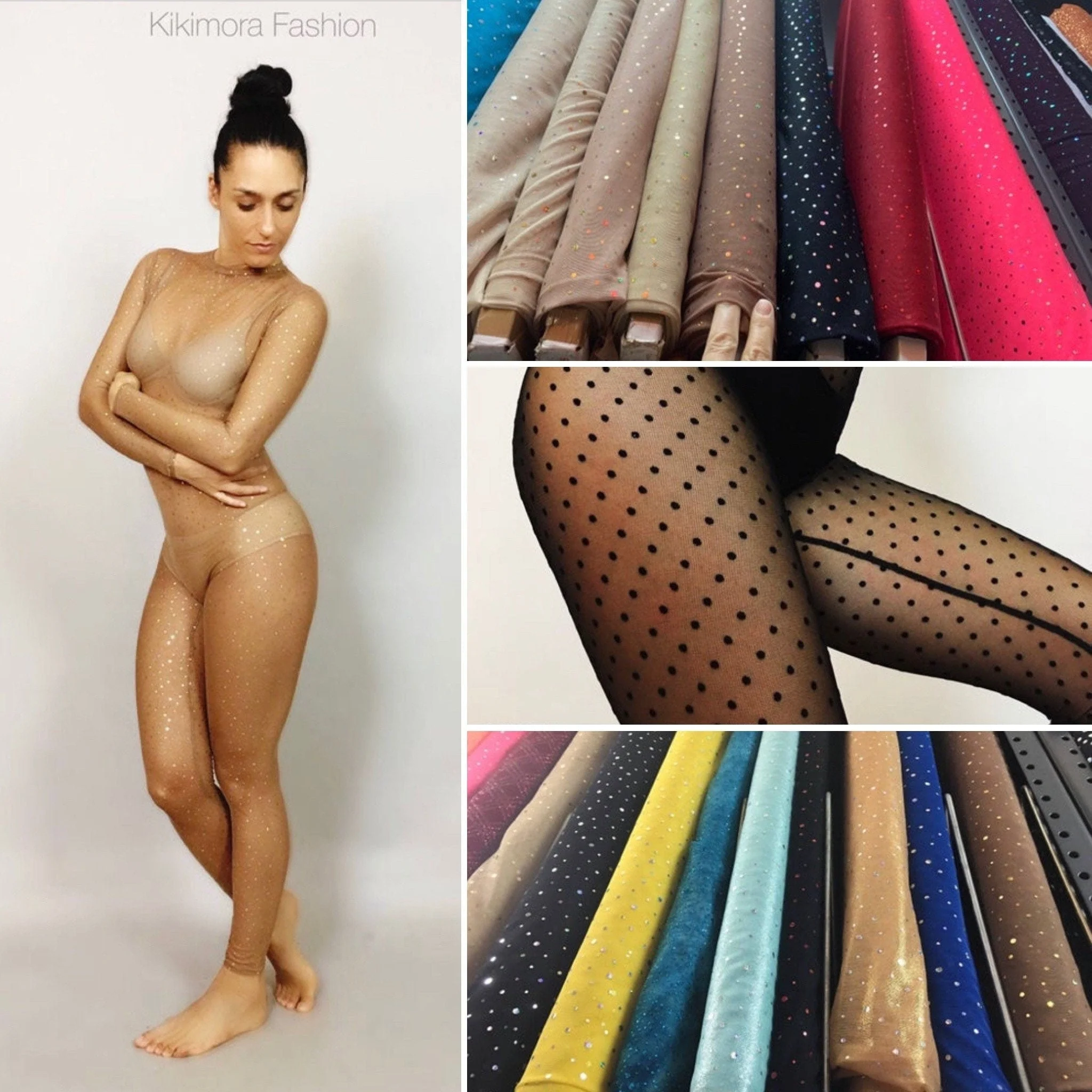 Sheer Black Polka Dot Jumpsuit, Mesh Catsuit, Burlesque Costume, Long Sleeve Unitard, See Through Bodysuit, Circus Performer Outfit - Image 8