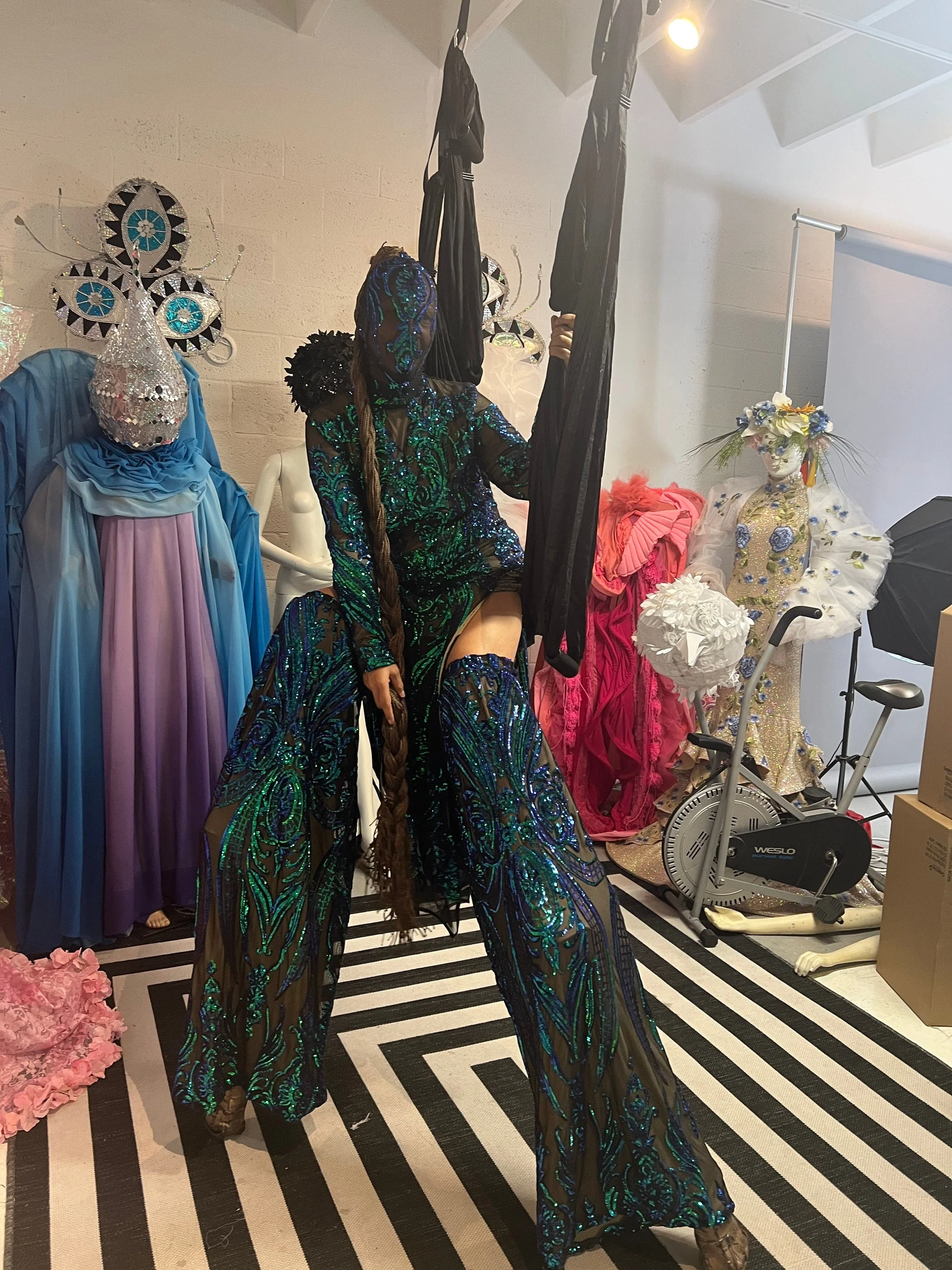 Futuristic Clothing, Alien Costume, Stilt Walker Outfit, Festival Wear, Sequin Dress, Stilts Covers, Custom Made - Image 6