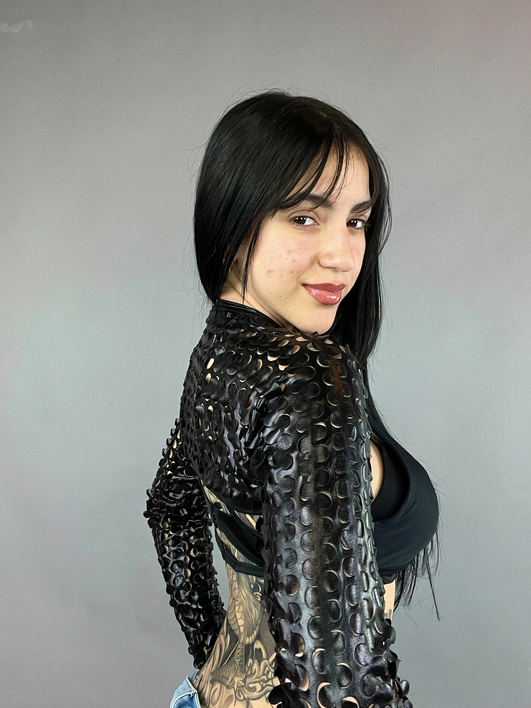 Trending Now, Futuristic Shrug, Exotic Dancewear, Edm Fashion, Futuristic Fashion, Handmade Shrug, Festival Outfit - Image 3
