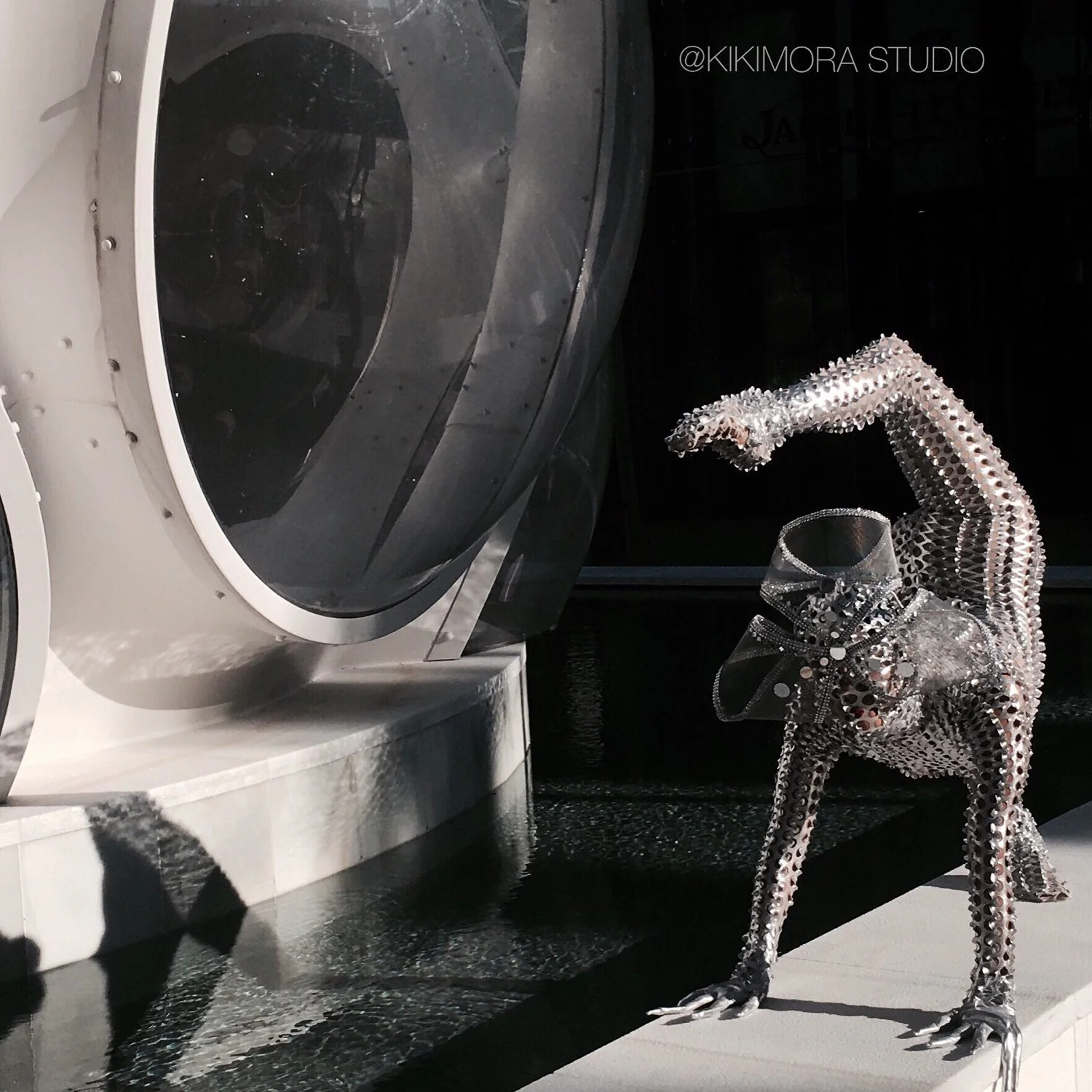 Silver Catsuit for Dance and Performance, Futuristic Scaled Texture, Unisex - Image 7