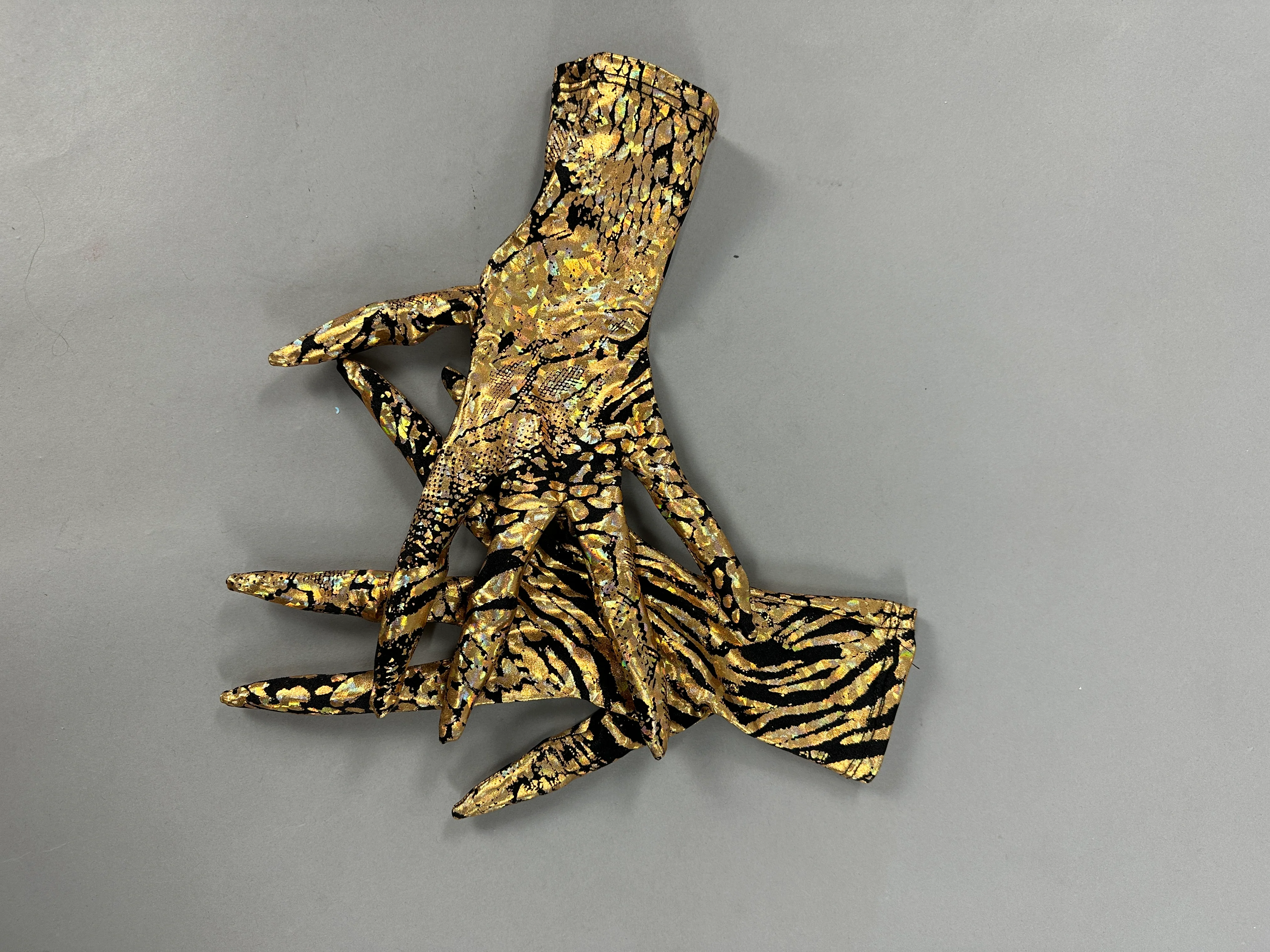 Gold & Black Gazelle Creature Costume, Full Sleeve Catsuit With Headdress, Gloves, Socks - Image 5