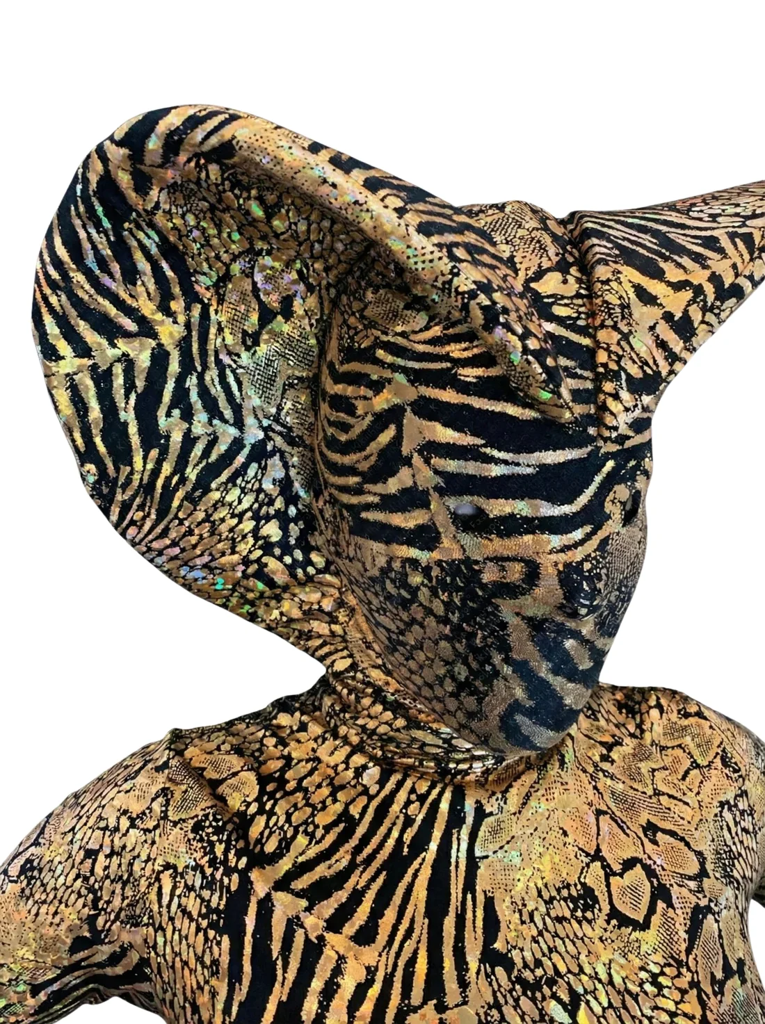 Gold Cobra Snake Costume, Spandex Contortionist Jumpsuit, Stage Wear - Image 10