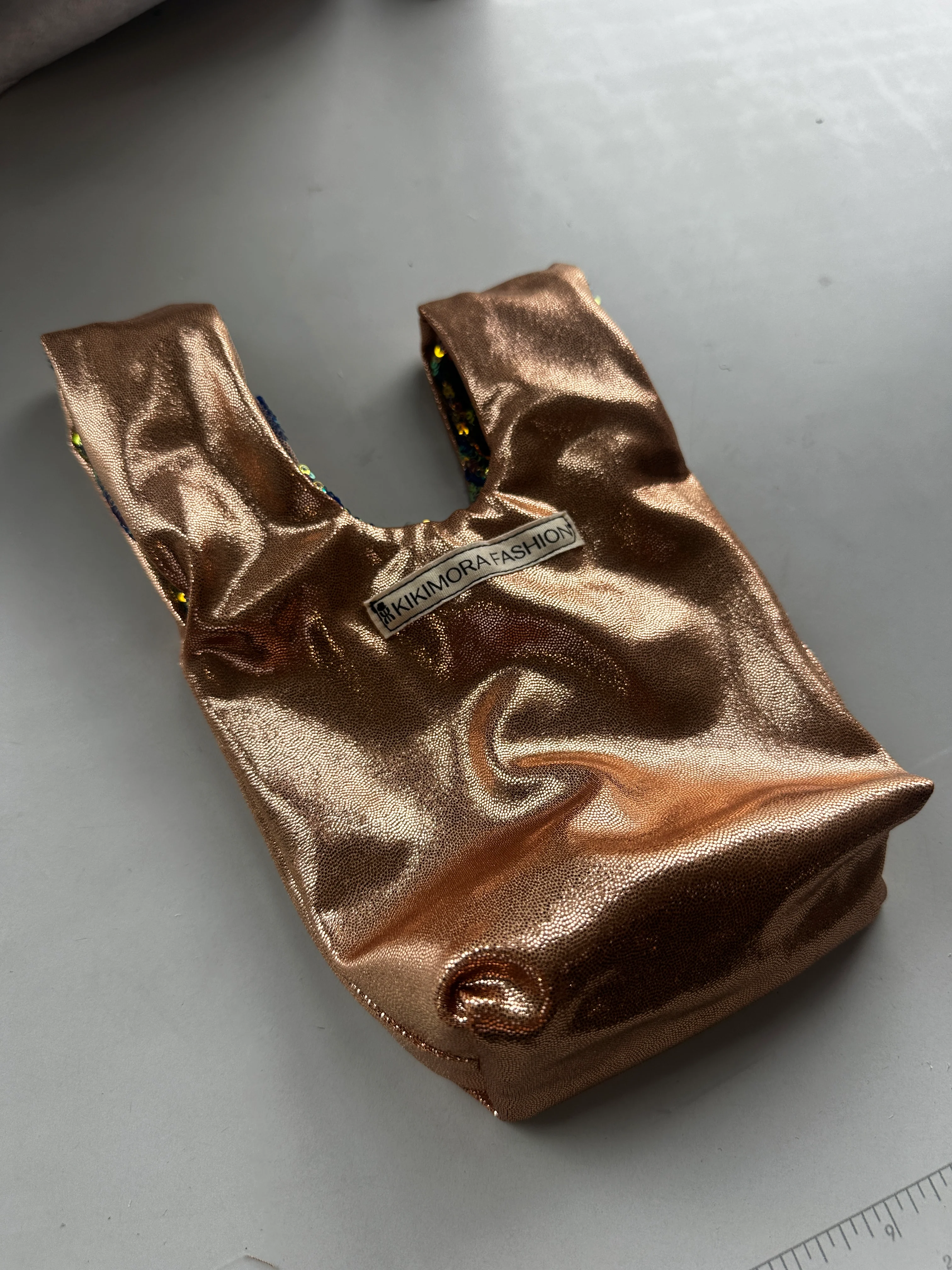 Reversible Sequin Mini Tote, Handcrafted Sustainable Fashion Accessory, Bento Bag - Image 11