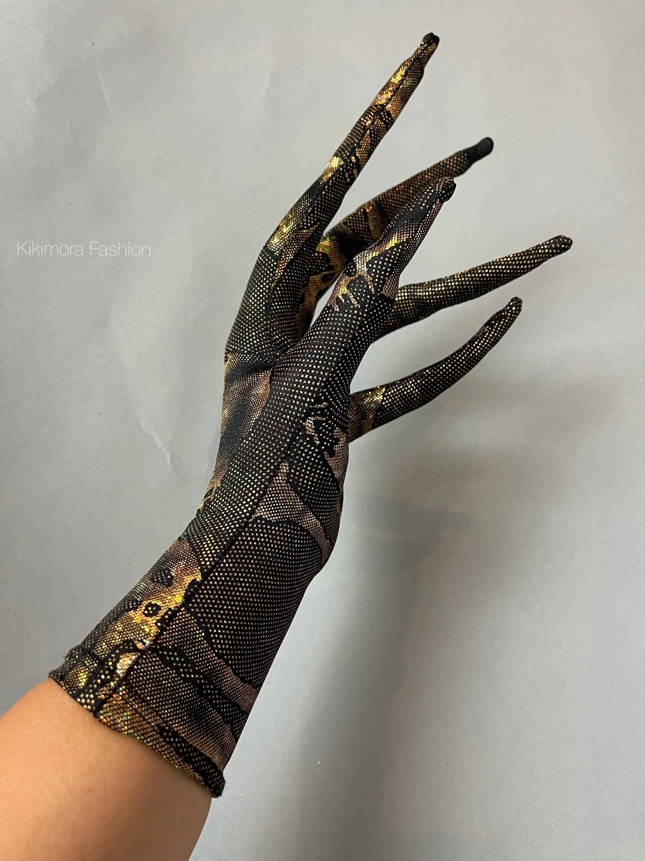 Long Finger Gloves, Gold Snakeskin Claws, Drag Queen Accessories, Cosplay Costume Gloves, Creepy Halloween Hands, Reptile Print Gauntlets - Image 5