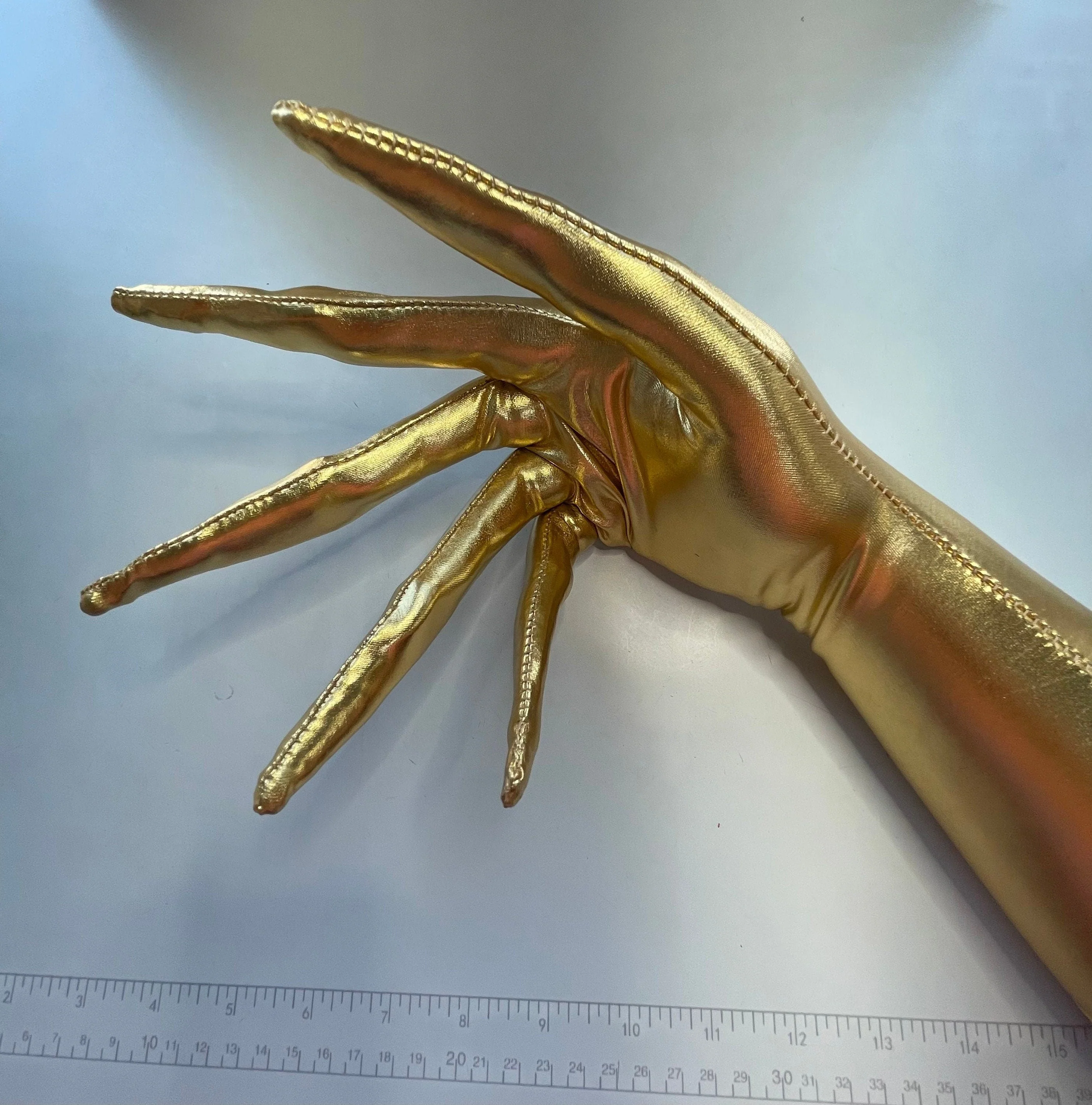 Long Finger Gloves, Gold Snakeskin Claws, Drag Queen Accessories, Cosplay Costume Gloves, Creepy Halloween Hands, Reptile Print Gauntlets - Image 9