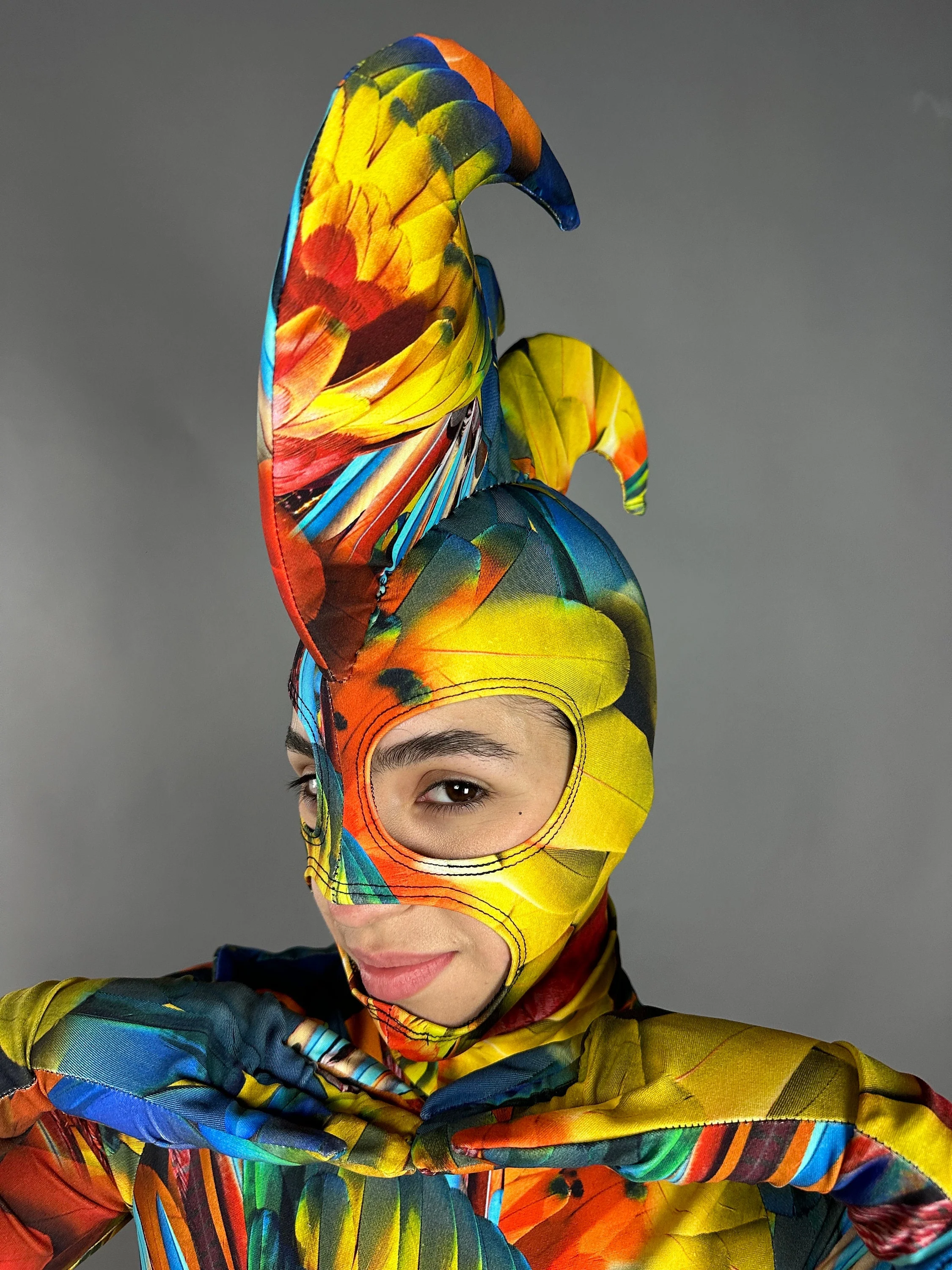 Parrot Costume, Exotic Dance Wear, Festival Fashion, Mardi Gras Outfit, Circus Print, Spandex Unitard, Party Costume - Image 7