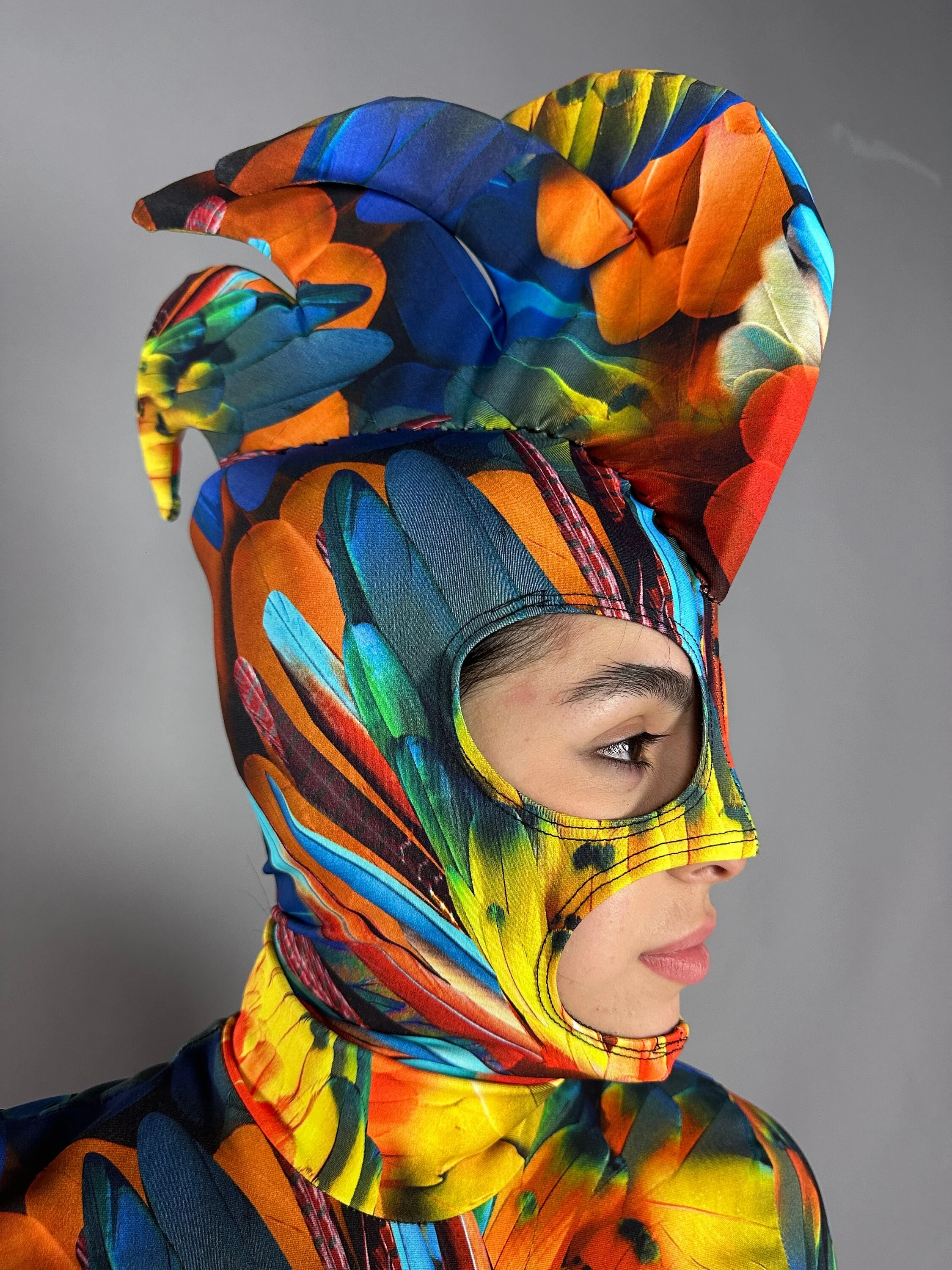 Parrot Costume, Exotic Dance Wear, Festival Fashion, Mardi Gras Outfit, Circus Print, Spandex Unitard, Party Costume - Image 9