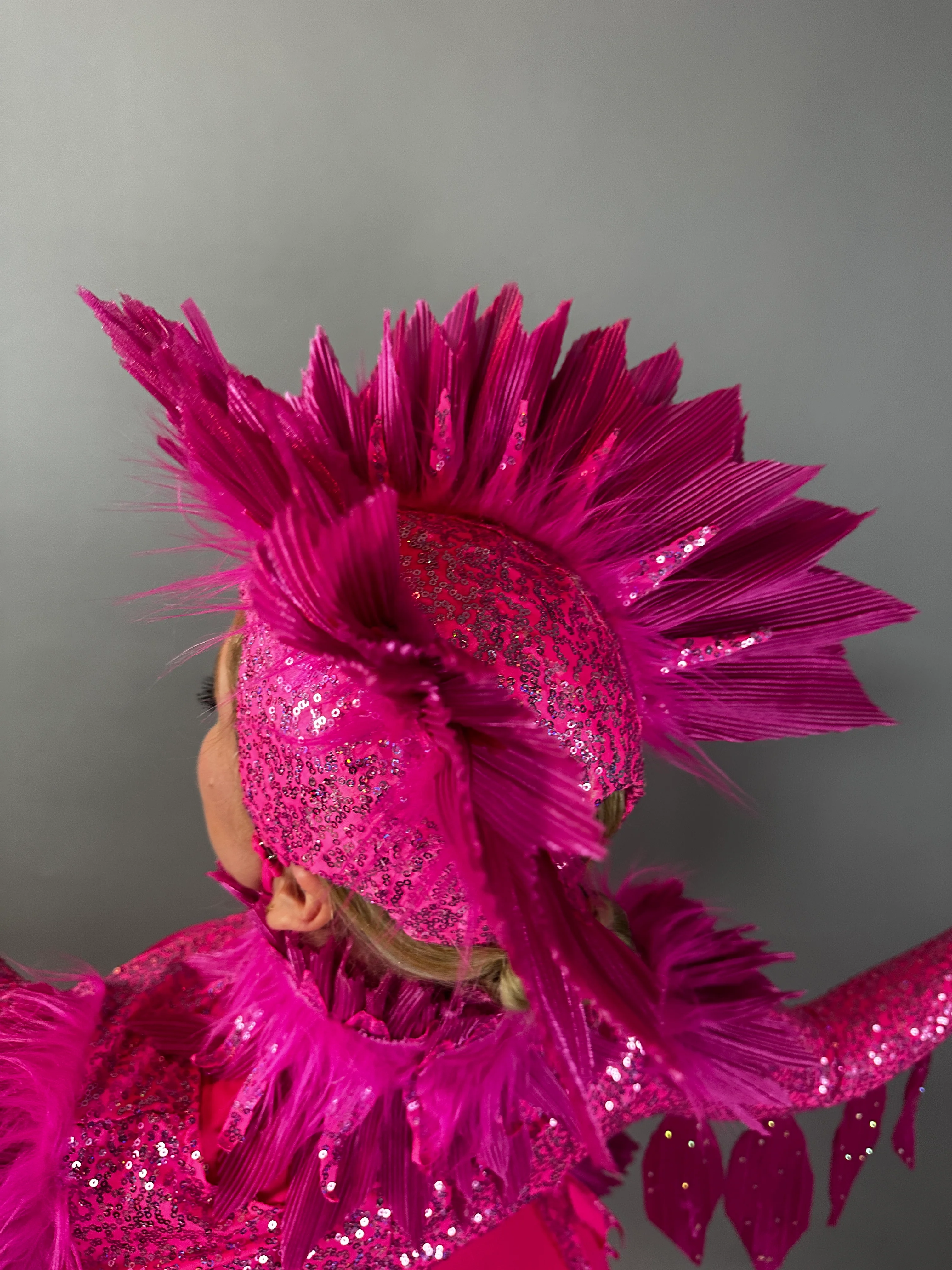 Pink Bird Theatrical Costume, Aerial Gymnastics Catsuit, Dancewear - Image 17