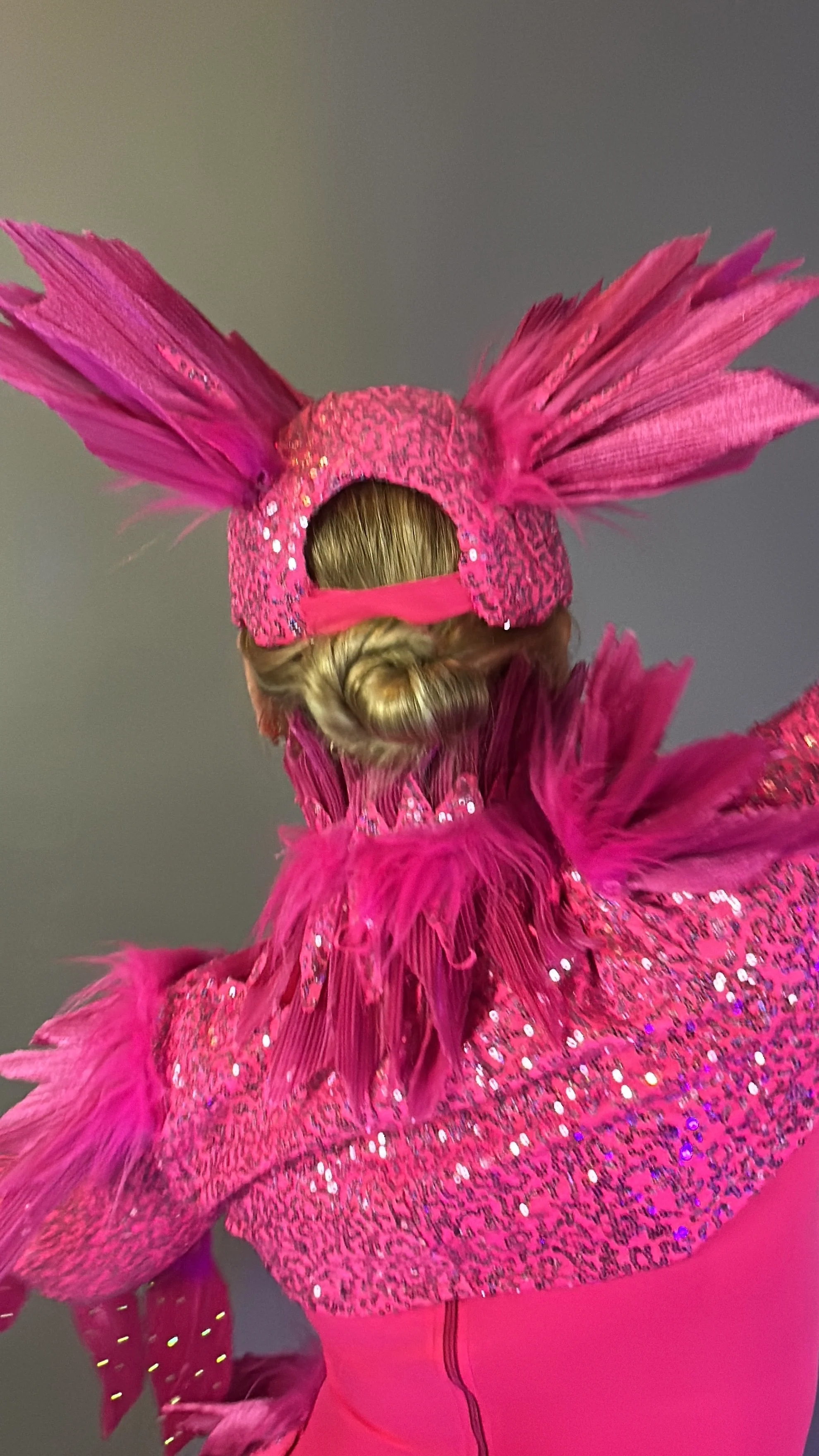 Pink Bird Theatrical Costume, Aerial Gymnastics Catsuit, Dancewear - Image 27
