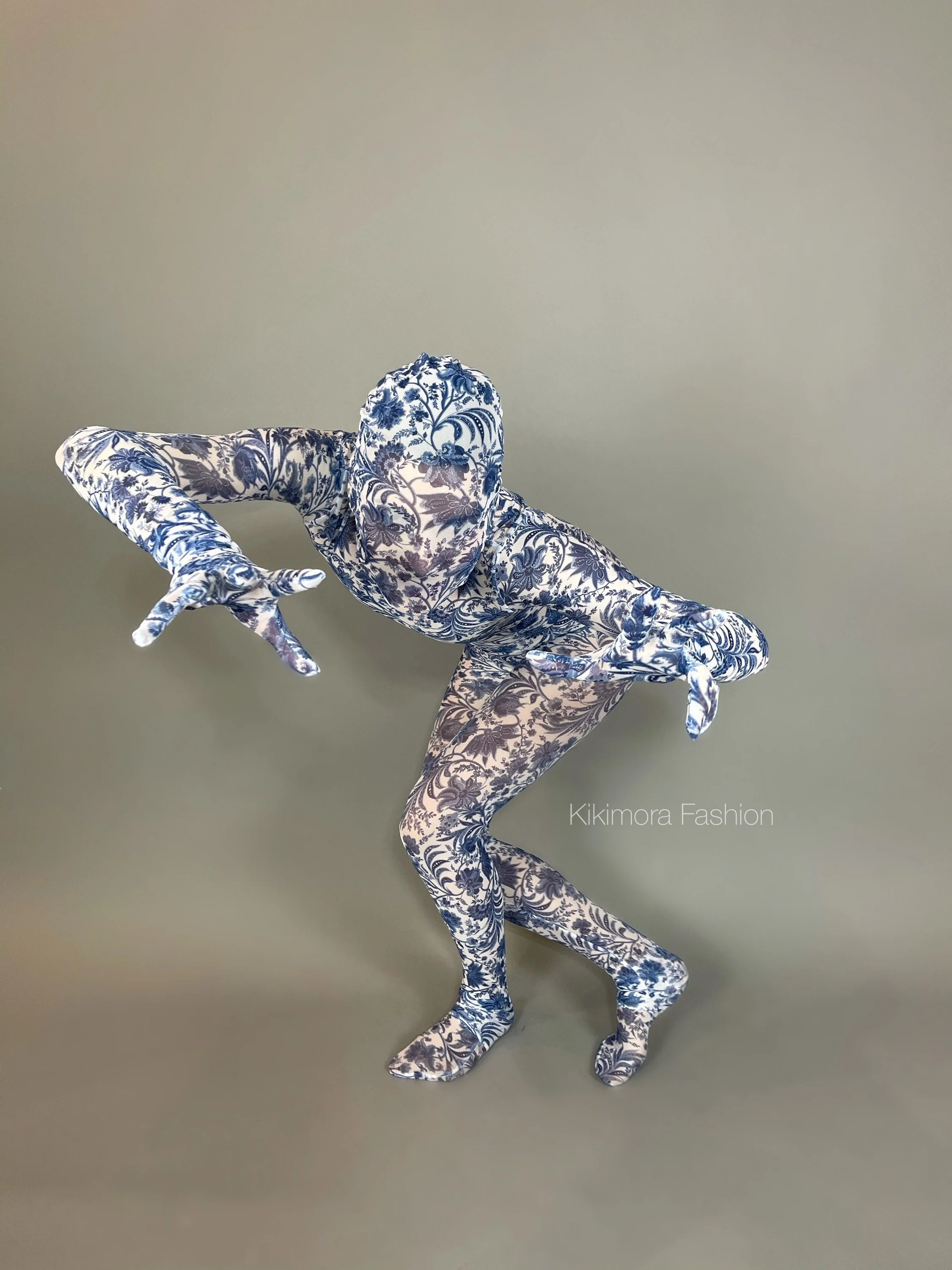 Power Mesh Zentai Suit, Floral Contortionist Bodysuit, Circus Costume, Custom Jumpsuit, Dancewear