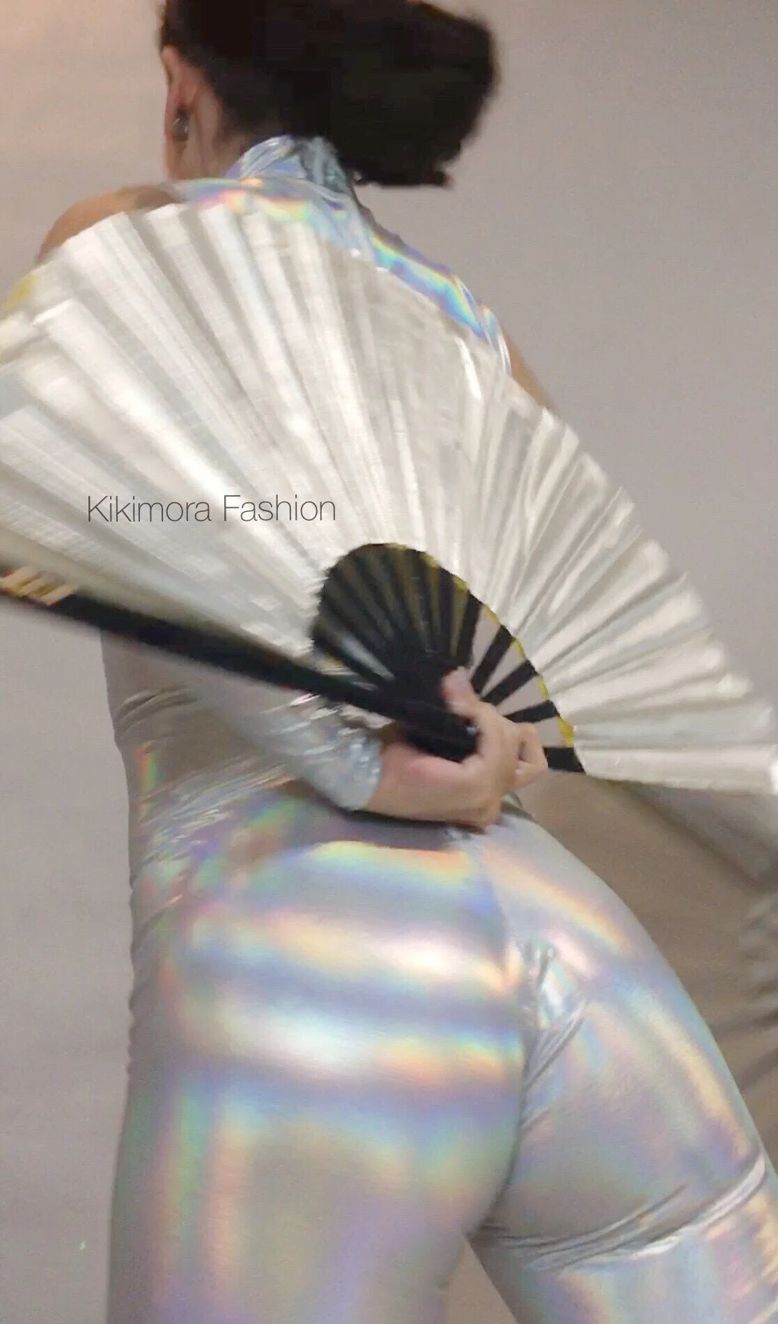 Silver Holographic Jumpsuit, Metallic Sleeveless Catsuit, Robot Costume, Futuristic Bodysuit, Spandex Unitard, Gymnastics Dancewear - Image 4
