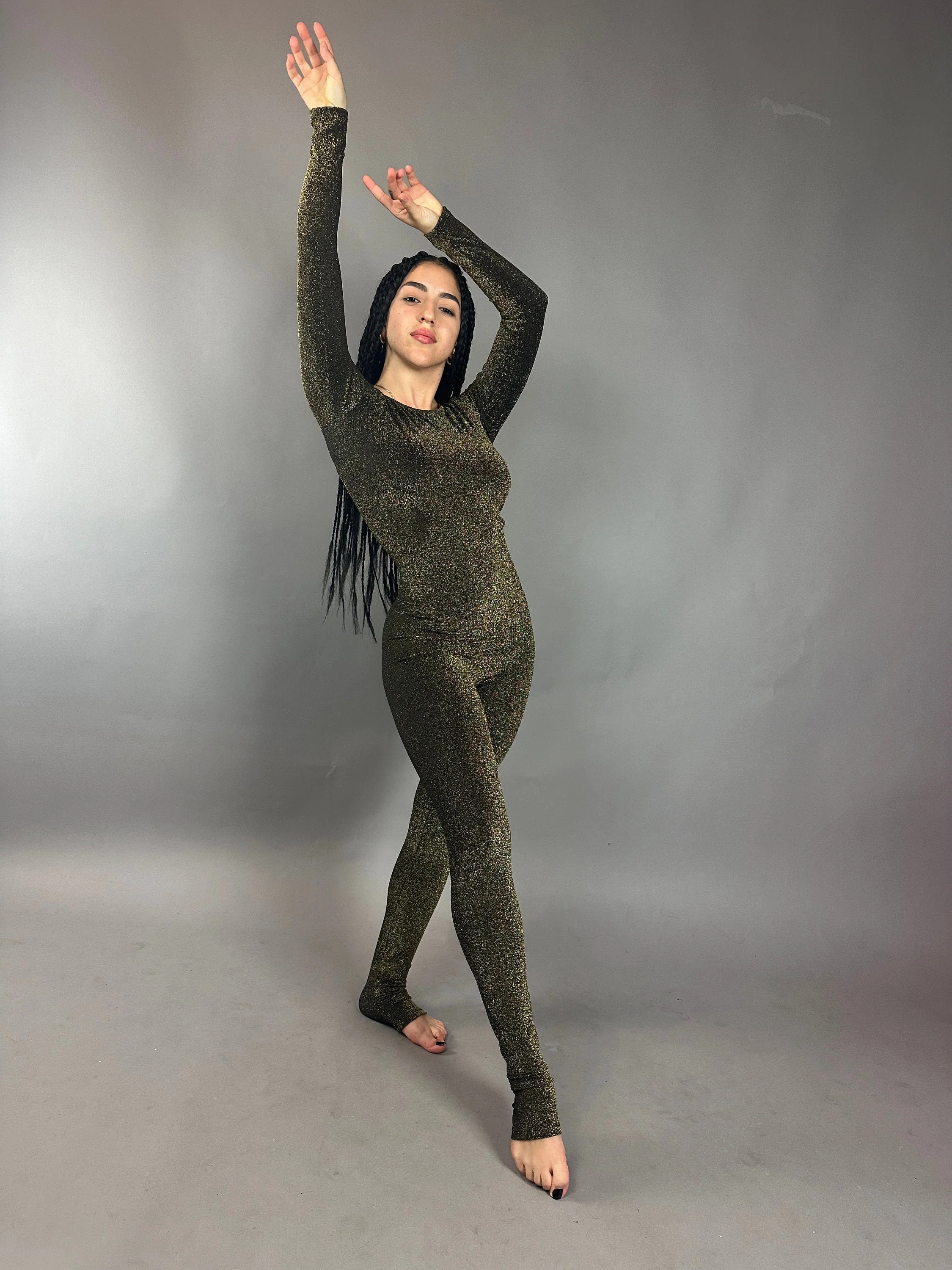 Shiny Grey Open Back Jumpsuit, Full Sleeves, Scoop Neck - Image 7