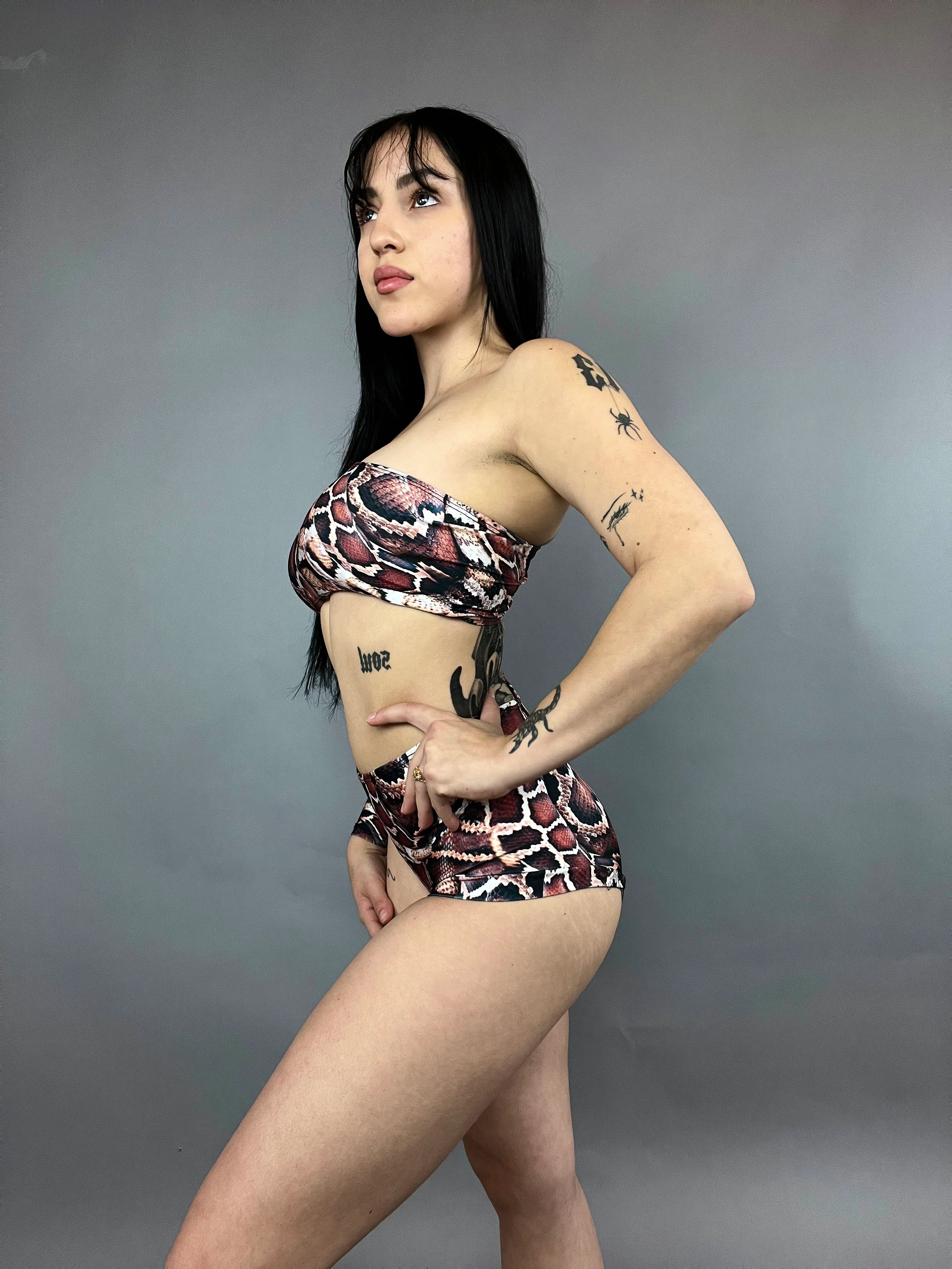 Snake Print Leotard, One Shoulder Bodysuit, Circus Outfit, Exotic Dance Wear, Pole Dance Costume, Cutout Unitard, Gymnastics Gear - Image 3