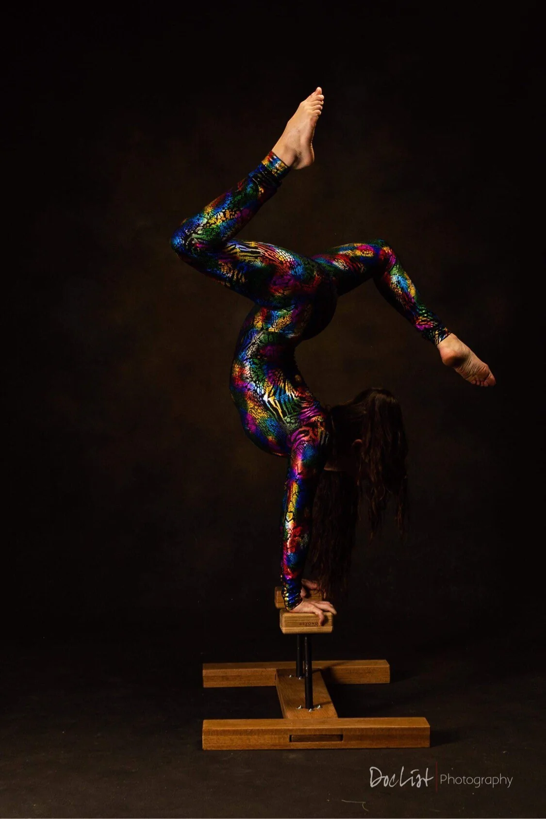Night Glow Multicolor Jumpsuit, Long Sleeves, Turtleneck - Image 3