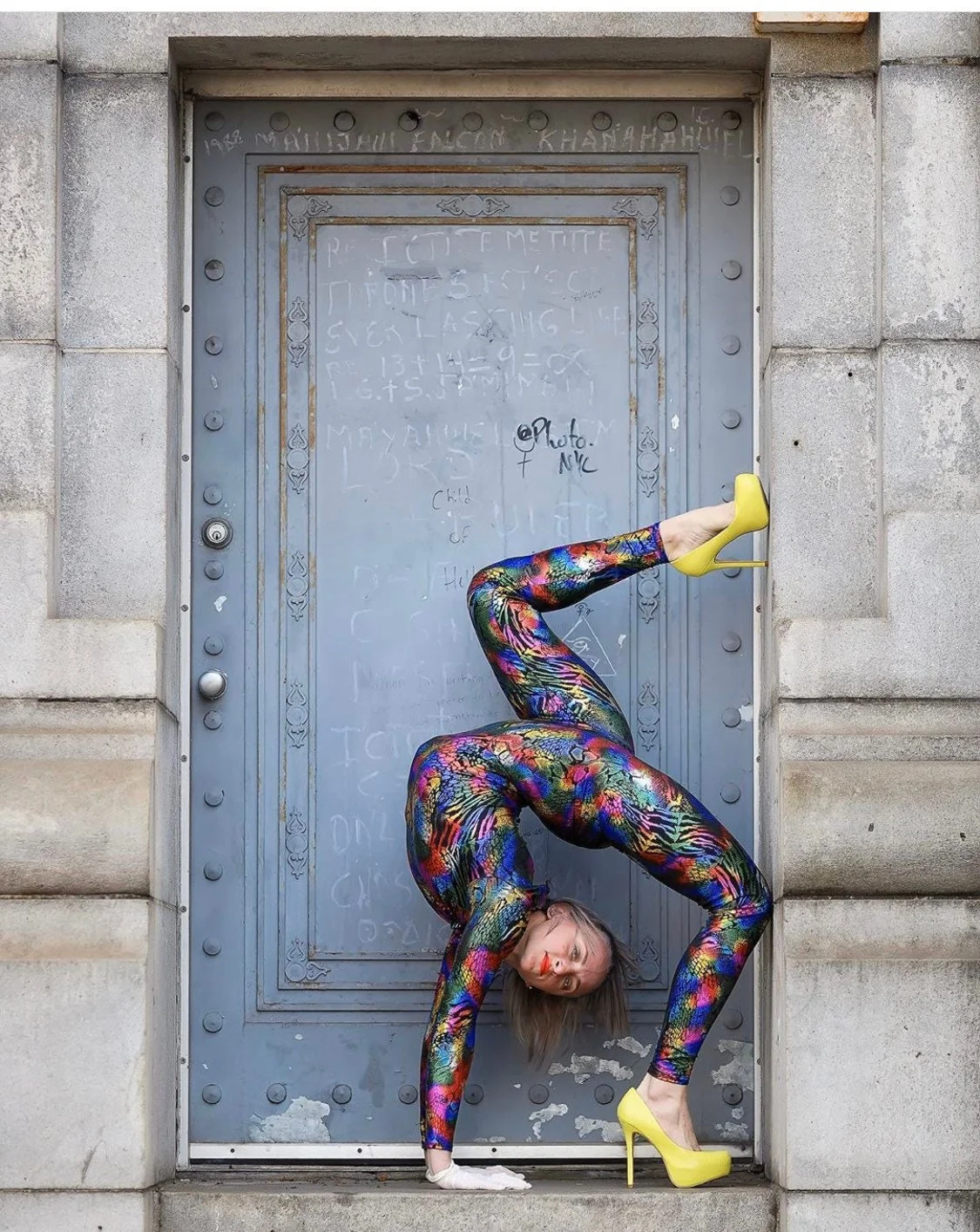 Night Glow Multicolor Jumpsuit, Long Sleeves, Turtleneck - Image 4