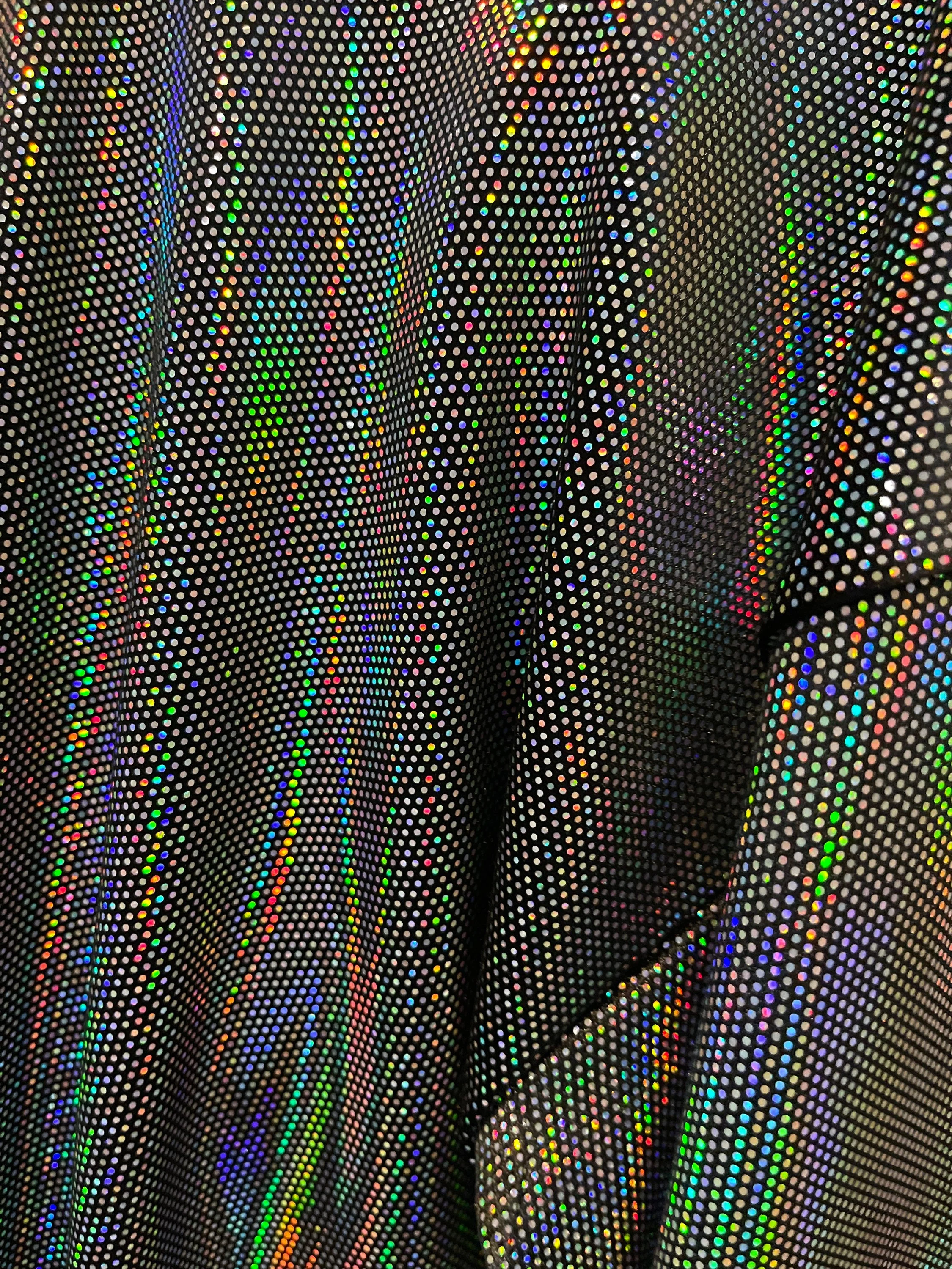 Stilts Costume Jumpsuit, Black and White Stripe Legs, Hologram Halter Top, Circus Performer Stilt Walker Outfit, Custom Inseam - Image 9