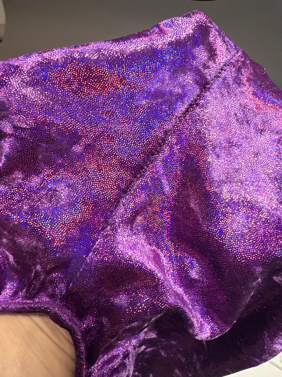 Velvet Open Back Jumpsuit, Exotic Dance Wear, Purple Crushed Velvet Catsuit, Festival Outfit, Halter Neck Unitard, Aerialist Costume - Image 6